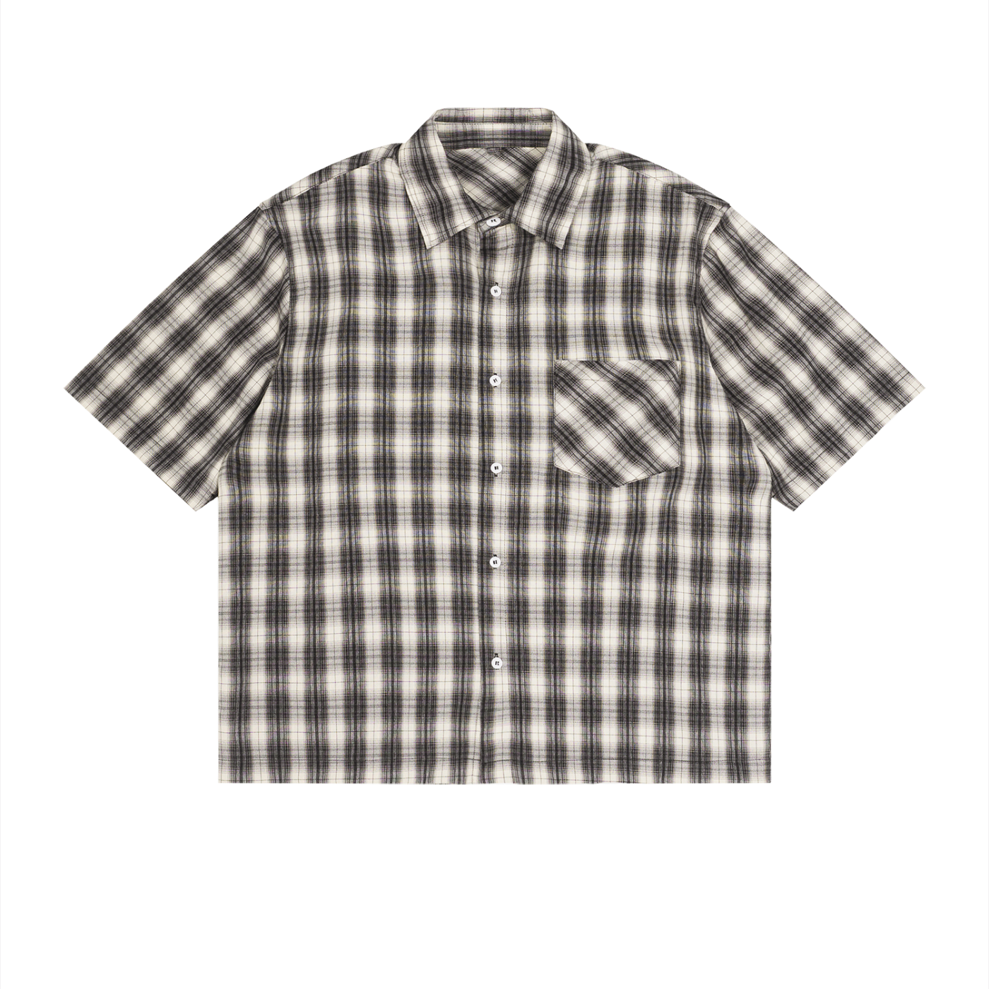 Boxy Plaid Short Sleeve Shirt
