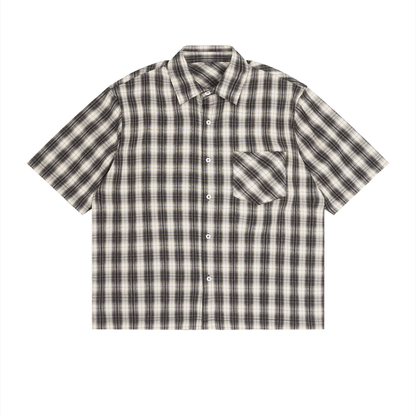 Boxy Plaid Short Sleeve Shirt