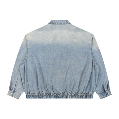 Vintage Wash Full-Zip Denim Jacket - Rapper's Digest