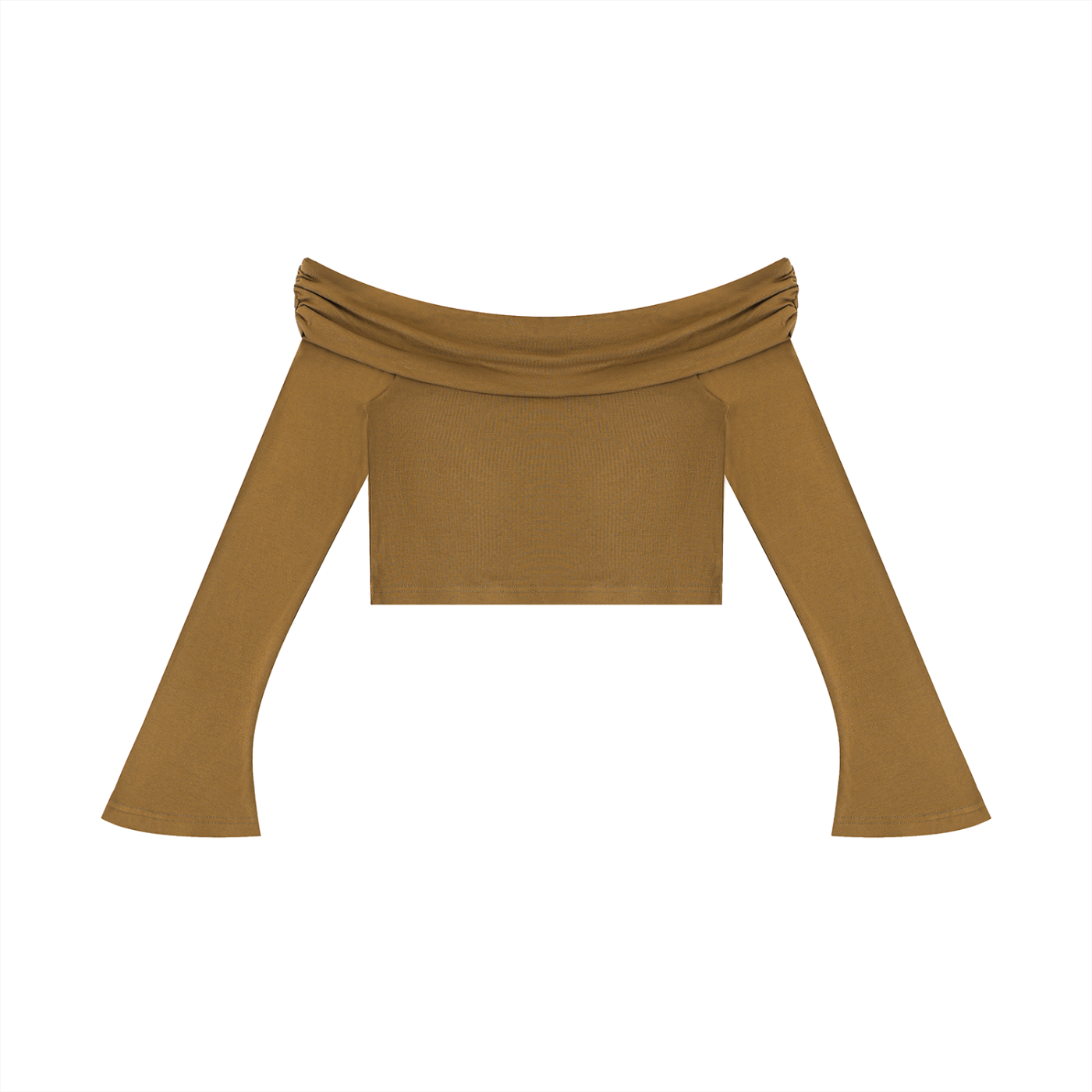 Off-the-Shoulder Bell Sleeve Crop T-Shirt