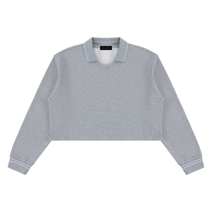 Crop Collared Sweatshirt