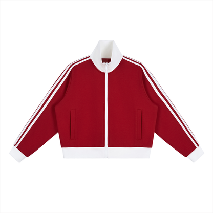 Side Stripe Cropped Track Jacket - Rapper's Digest