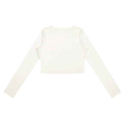 Ruched Long Sleeve Crop T-Shirt