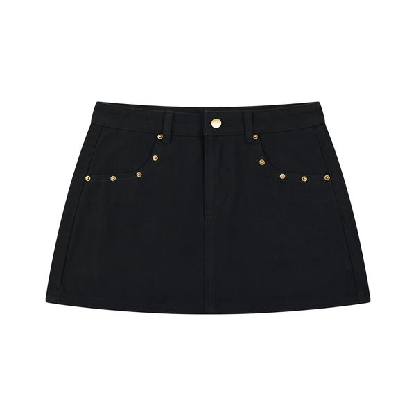 Studded Denim Mini Skirt - Rapper's Digest