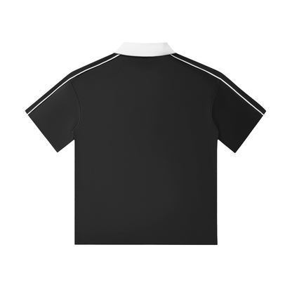 Mori White Collar Short-Sleeve Polo Shirt - Rapper's Digest