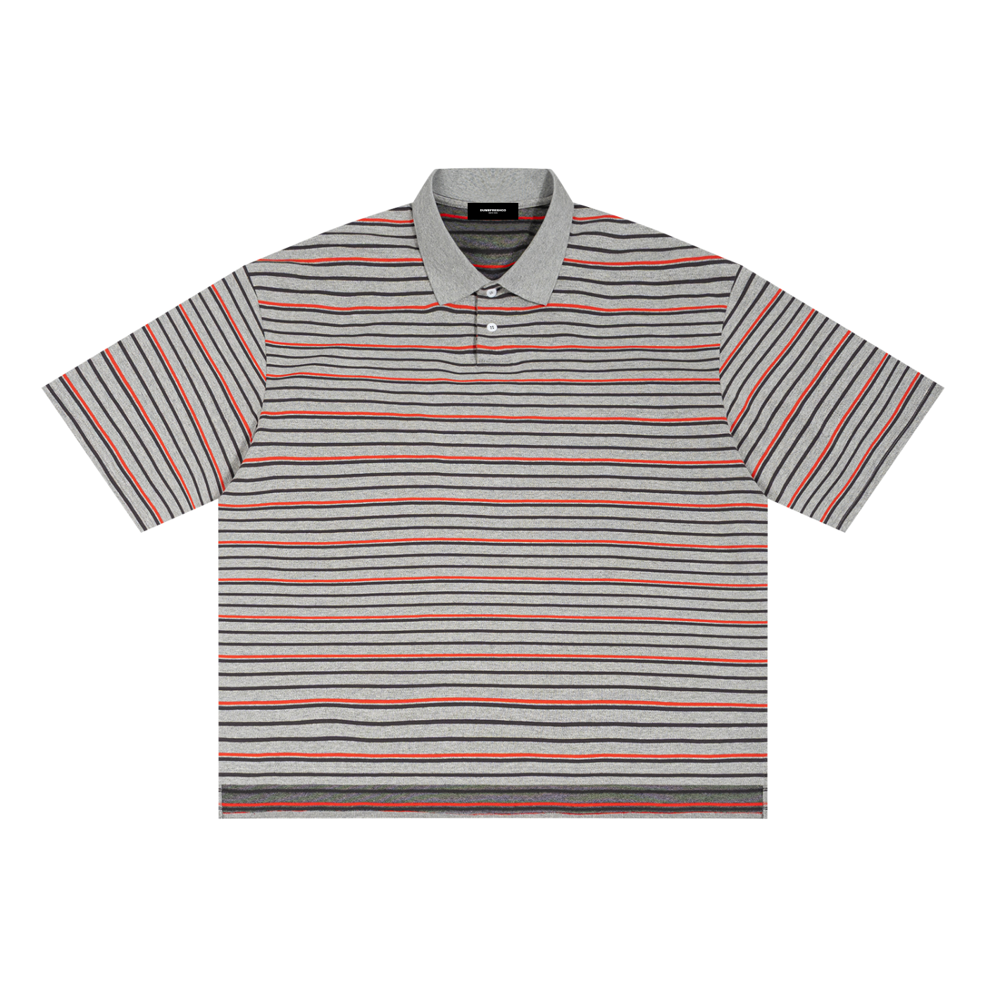 Striped Boxy Collared Polo Shirt