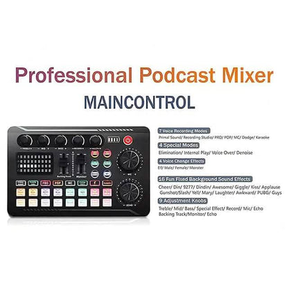 Live Sound Card Audio Mixer Podcast Interface