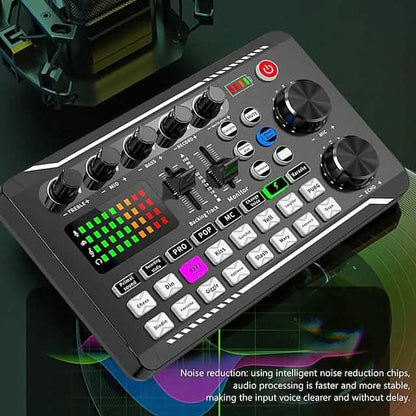 Live Sound Card Audio Mixer Podcast Interface