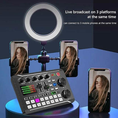 Live Sound Card Audio Mixer Podcast Interface