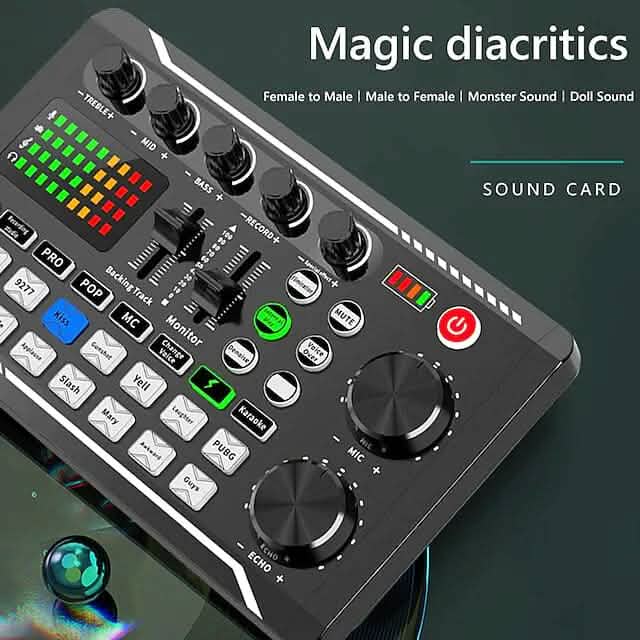 Live Sound Card Audio Mixer Podcast Interface