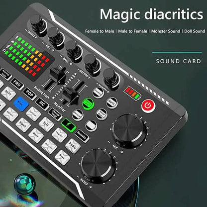 Live Sound Card Audio Mixer Podcast Interface