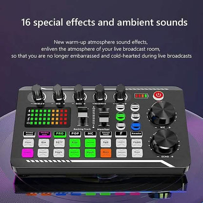 Live Sound Card Audio Mixer Podcast Interface