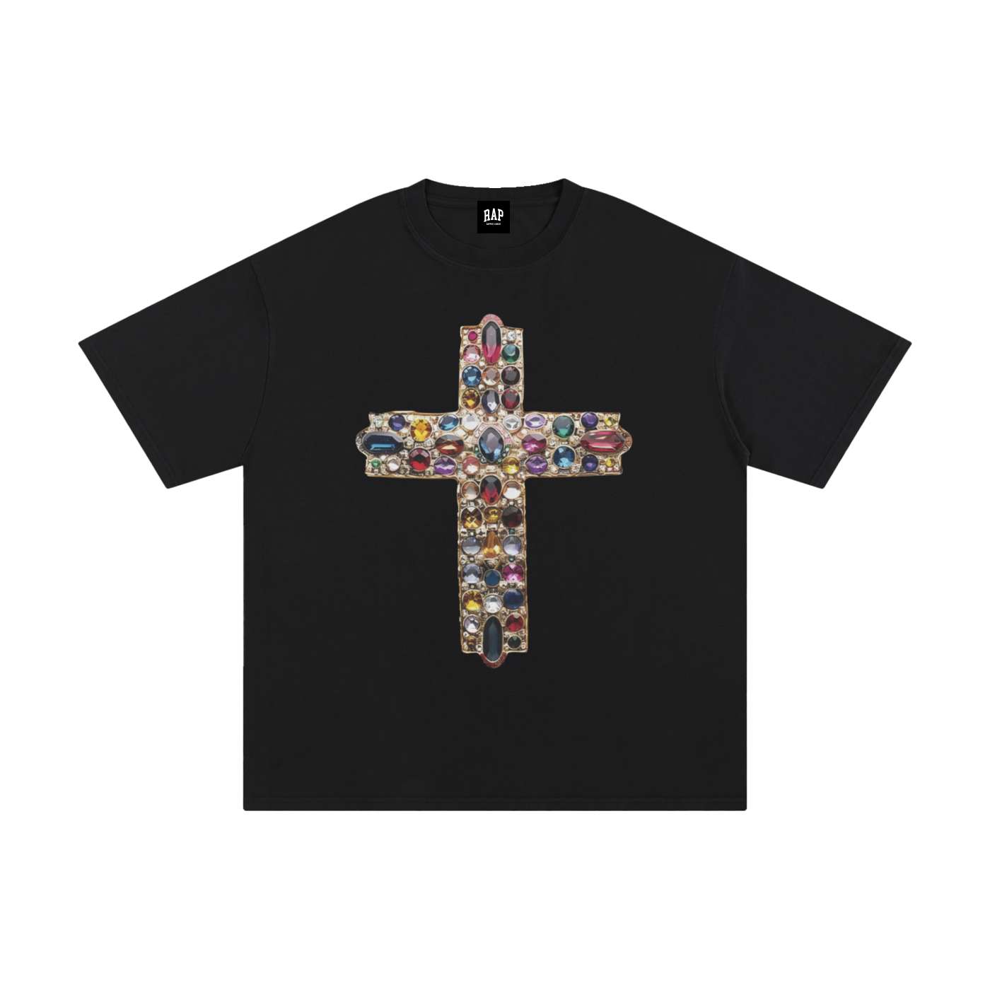Jeweled Cross Cotton T-Shirt