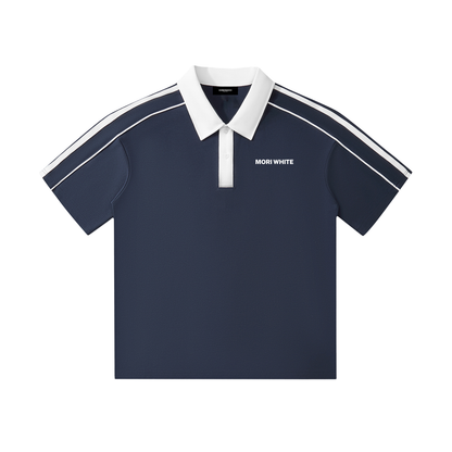 Mori White Collar Short-Sleeve Polo Shirt - Rapper's Digest