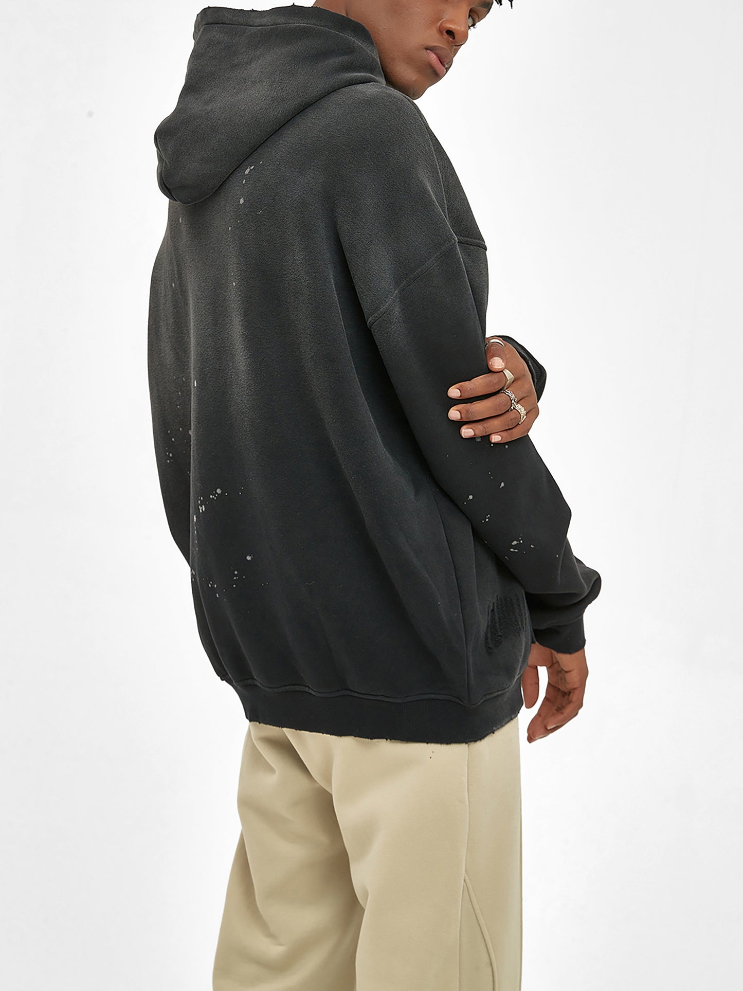 Mori White Vintage Washed Fleece Hoodie - Rapper's Digest