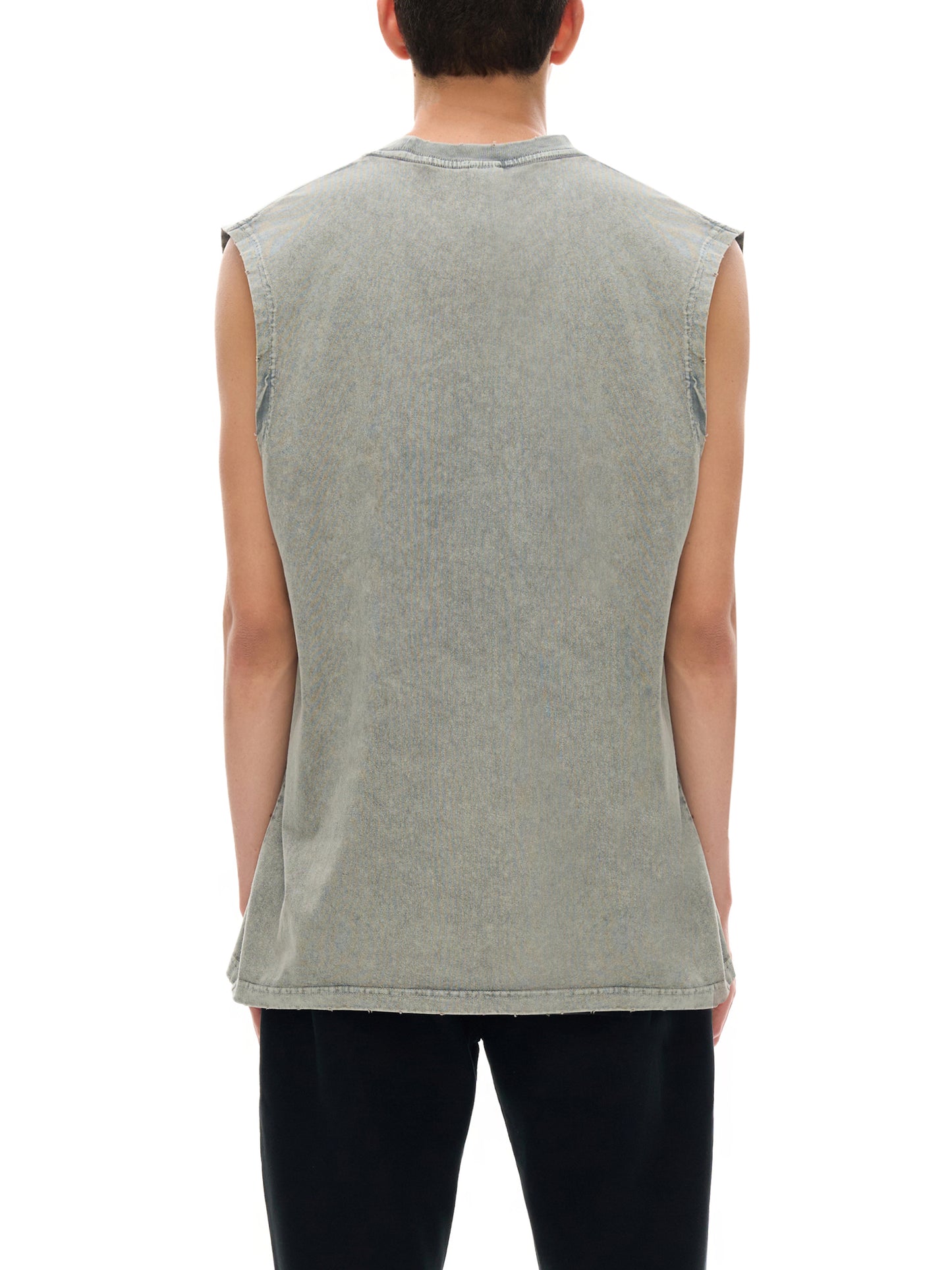 Mori White Washed Frayed Hem Tank Top - Rapper's Digest