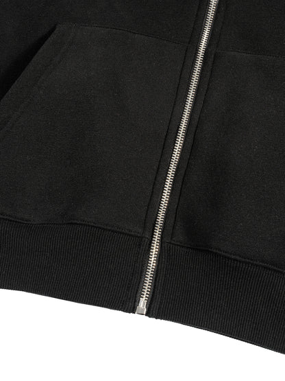 Mori White Fleece Zip-Up Boxy Hoodie - Rapper's Digest