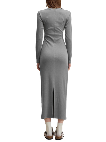 Dyed Washed Slit Maxi Dress - Rapper's Digest