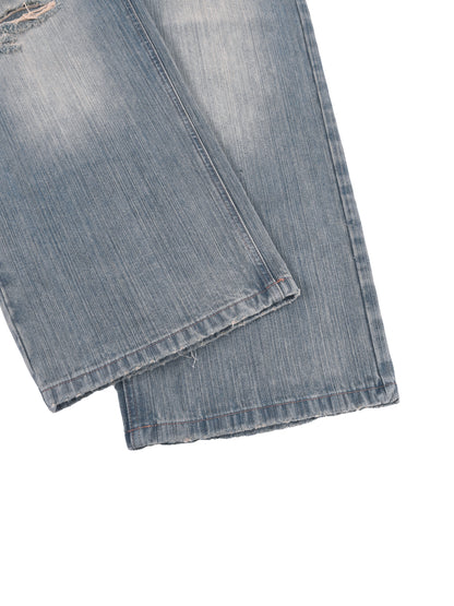 Vintage Wash Distressed Denim Jeans - Rapper's Digest