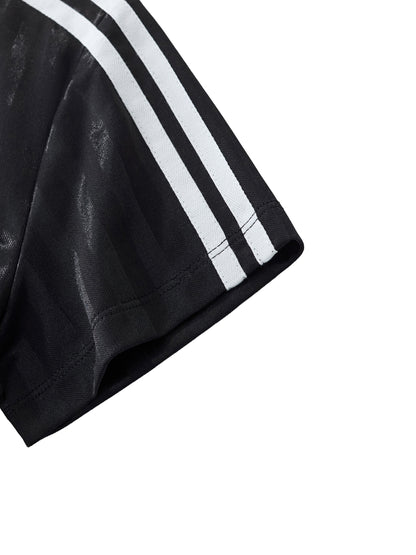 Contrast Collar Striped Cropped Jersey - Rapper's Digest