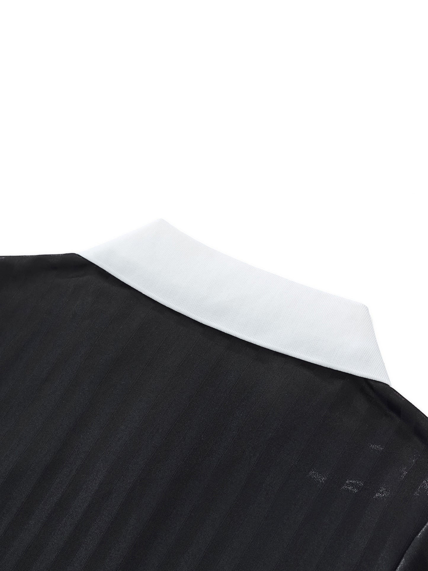 Contrast Collar Striped Cropped Jersey - Rapper's Digest