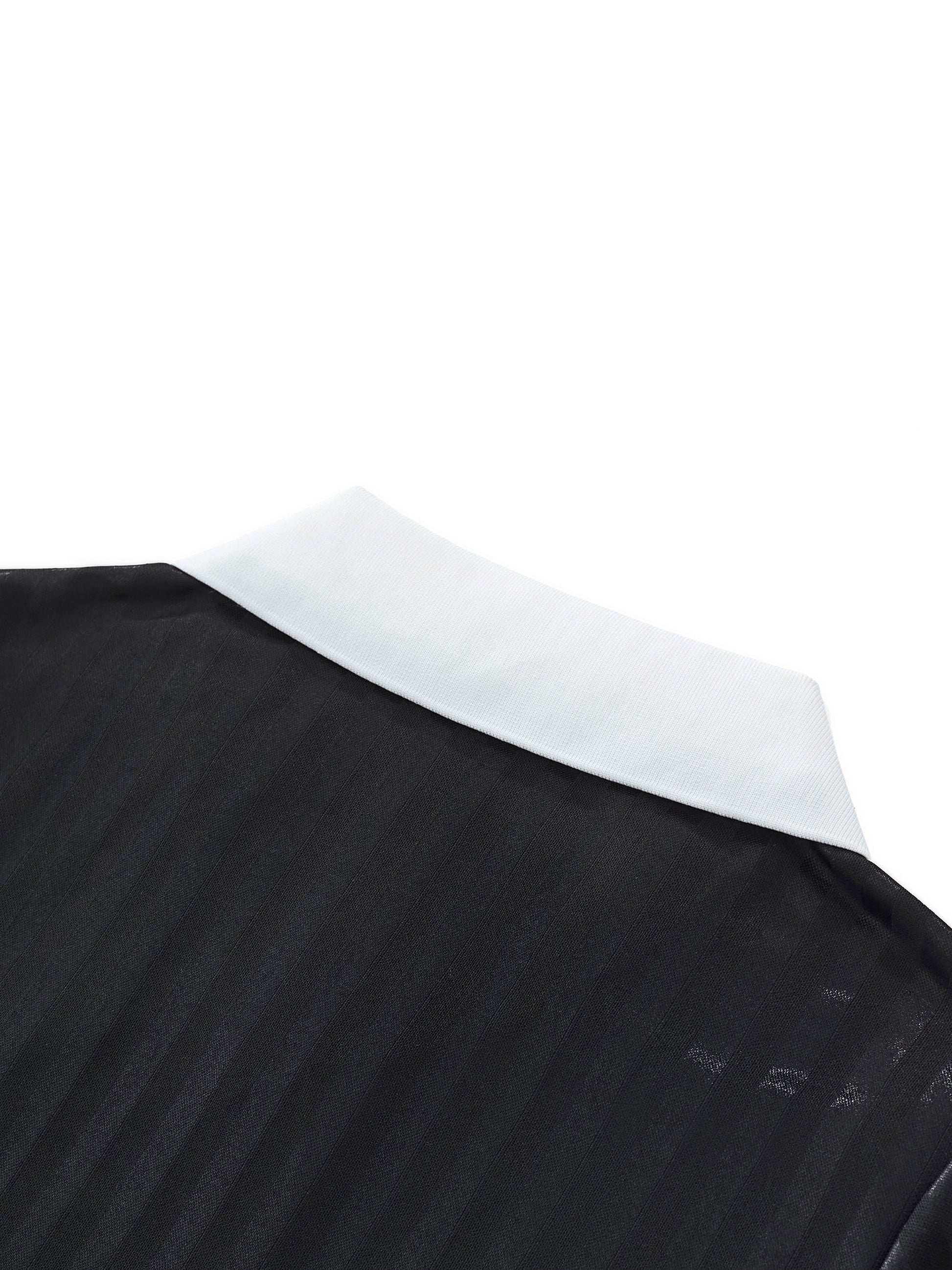 Contrast Collar Striped Cropped Jersey - Rapper's Digest