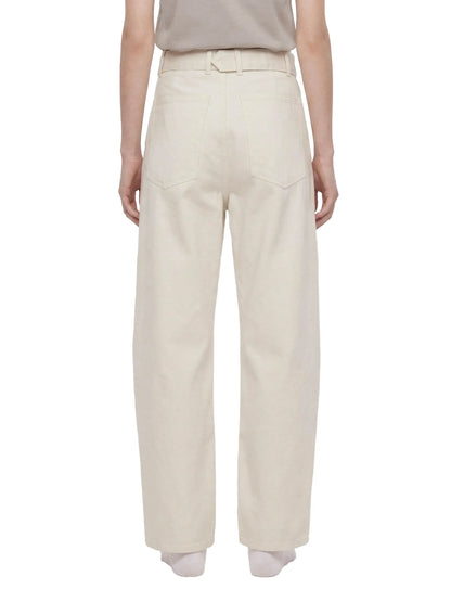 Belted Barrel-leg Chino Pants