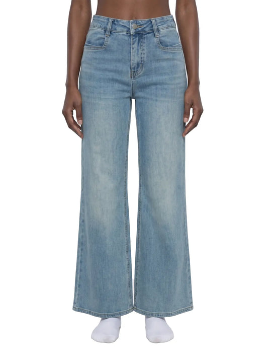 Vintage Wash Flared Leg Jeans