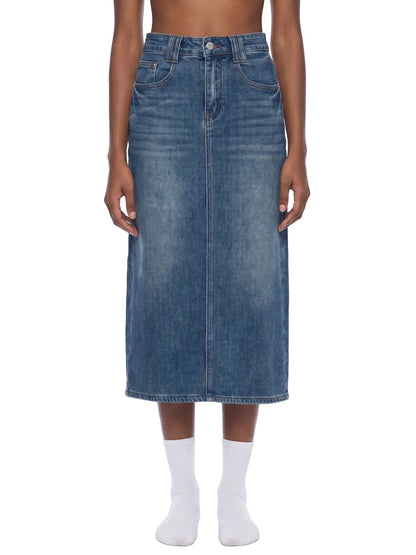Vintage Wash Denim Skirt