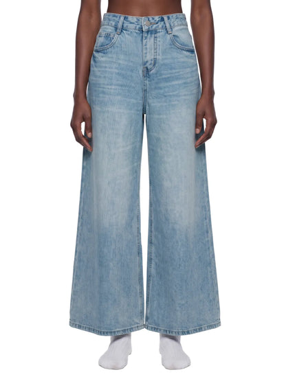 Vintage Wash Wide Leg Jeans