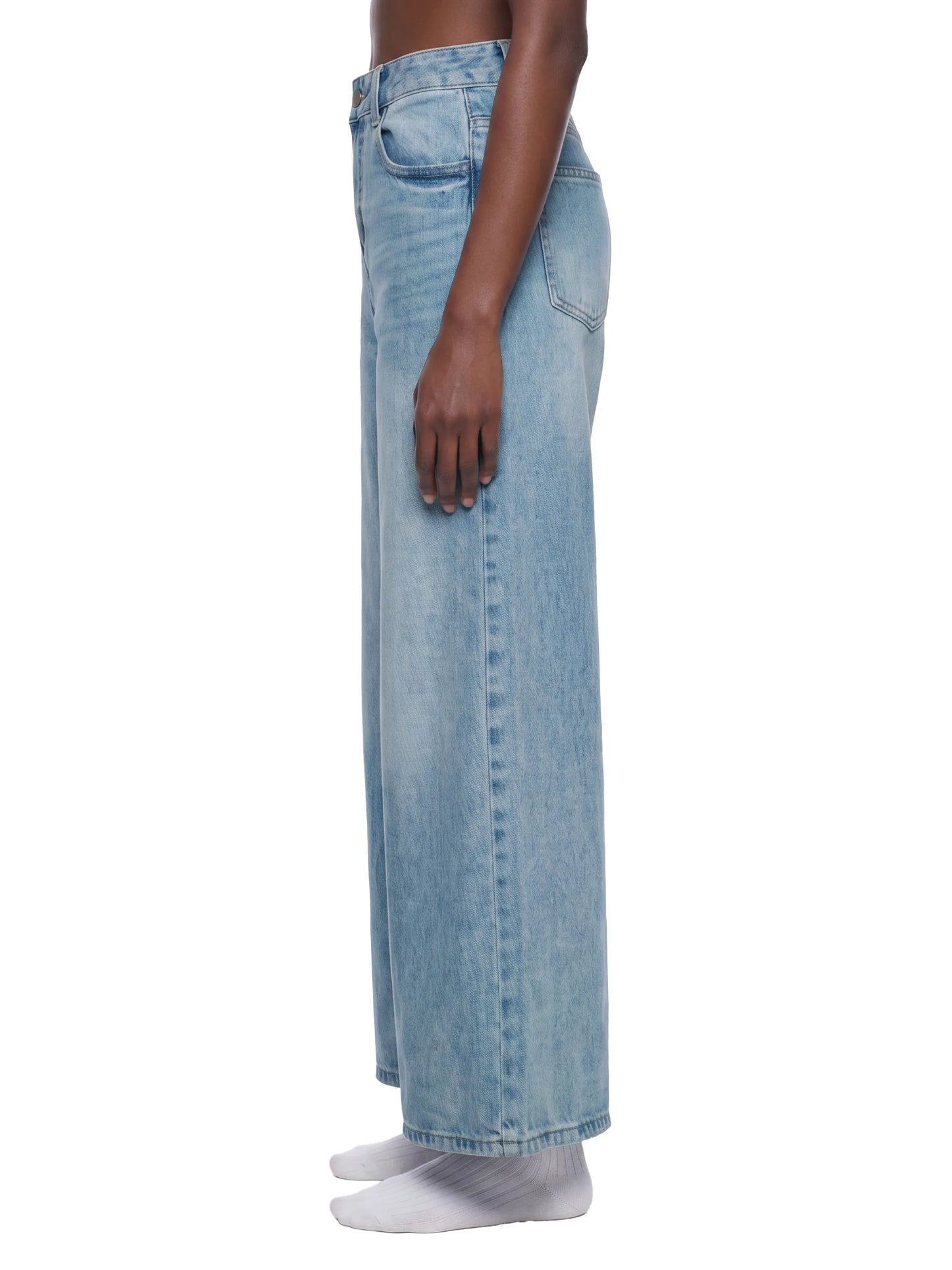 Vintage Wash Wide Leg Jeans