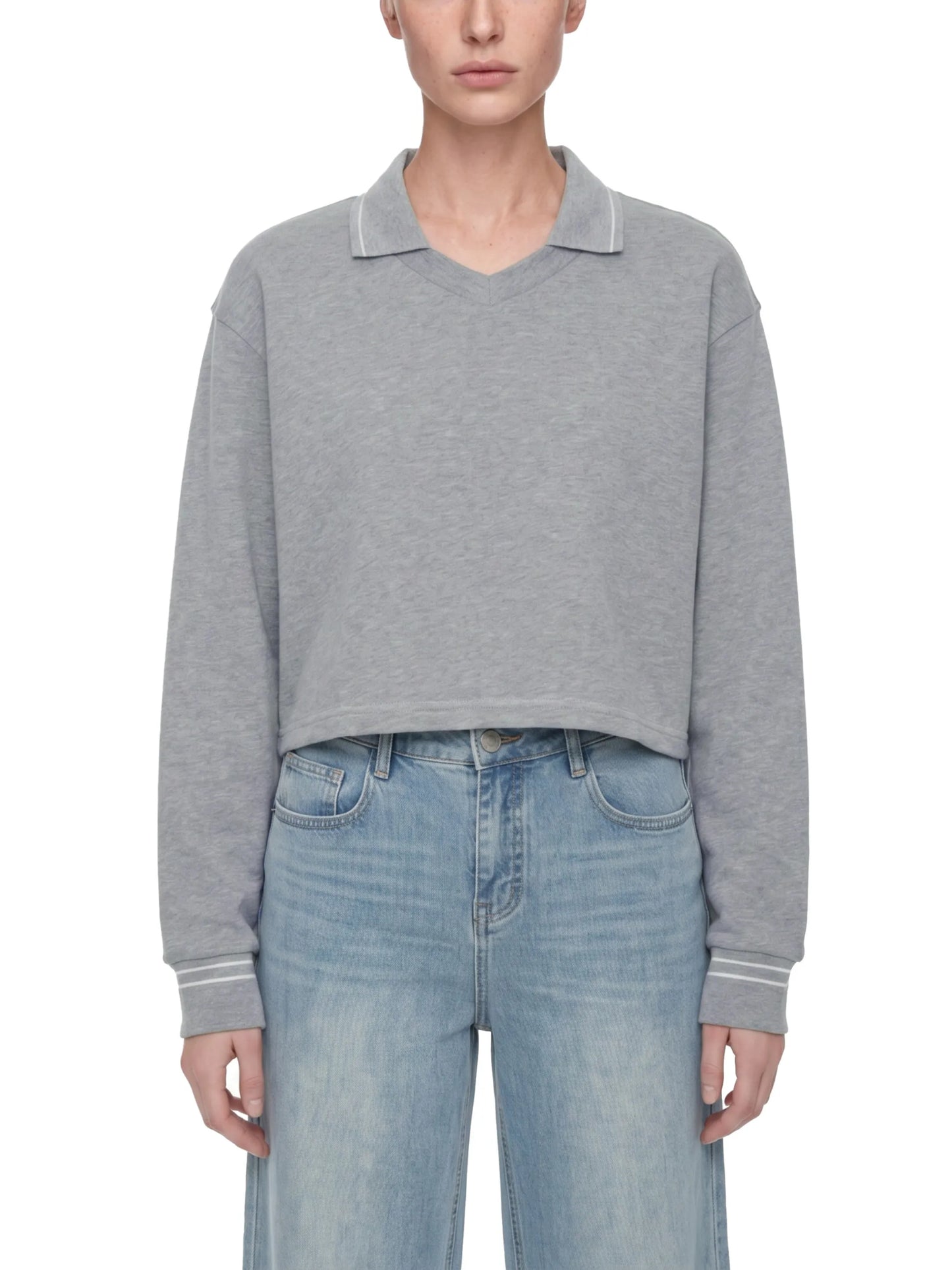 Crop Collared Sweatshirt