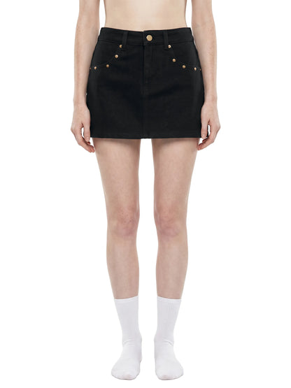 Studded Denim Mini Skirt