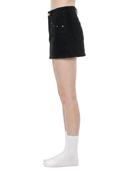 Studded Denim Mini Skirt