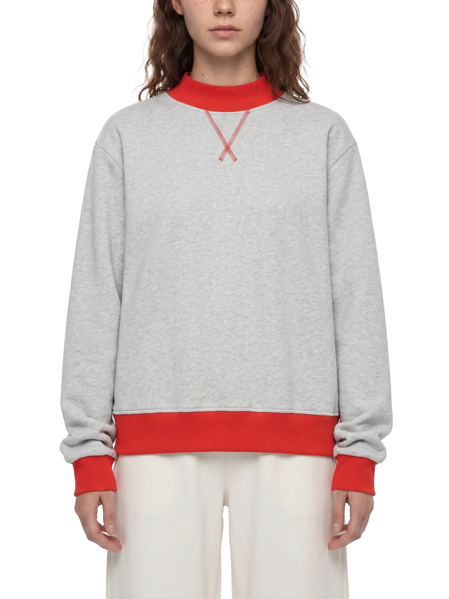 Mock Neck Crewneck Sweatshirt