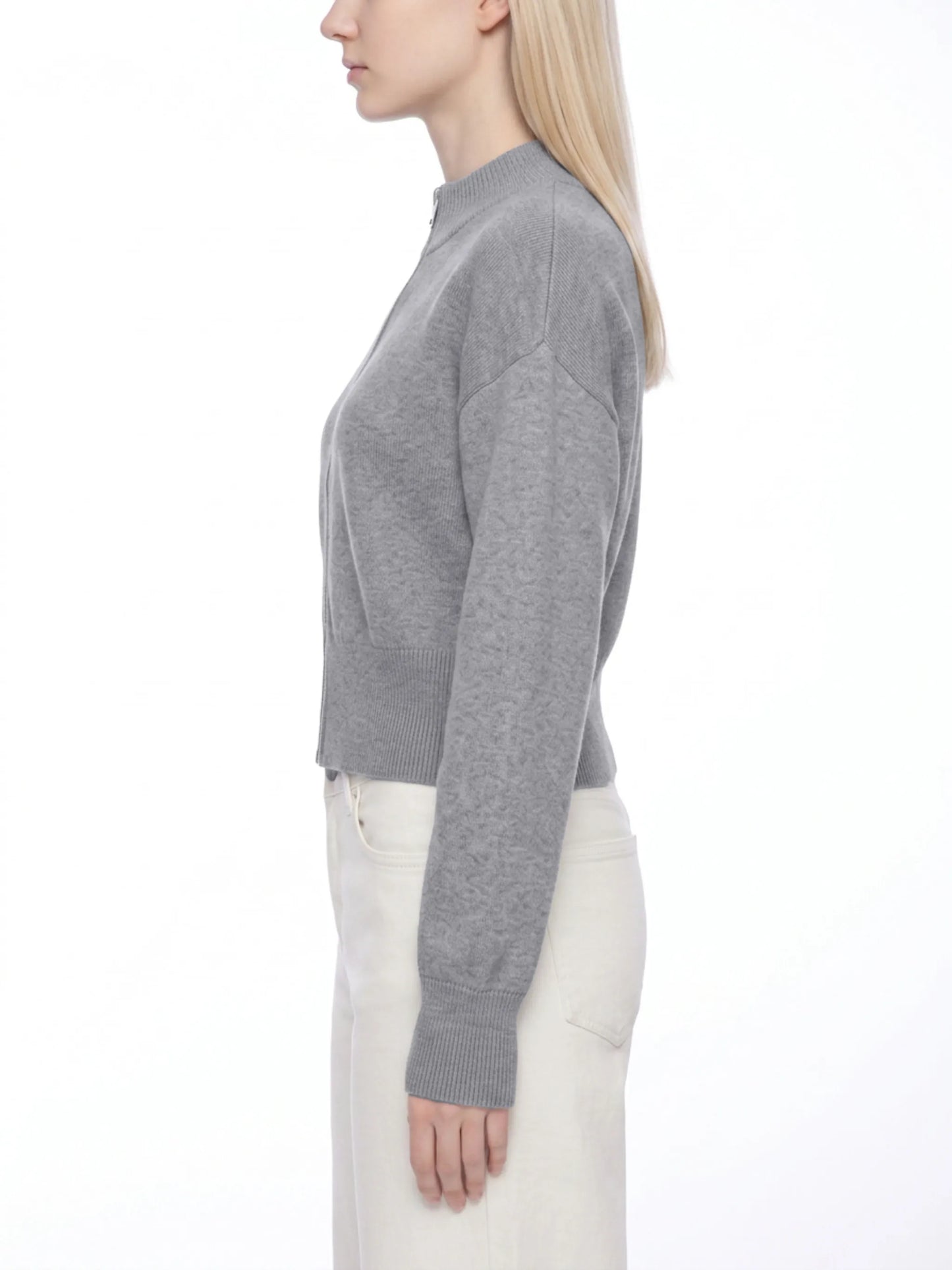 Mock Neck Zip Up Cardigan