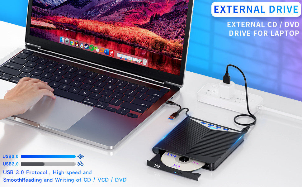 External CD DVD Drive USB 3.0 Burner Reader Writer