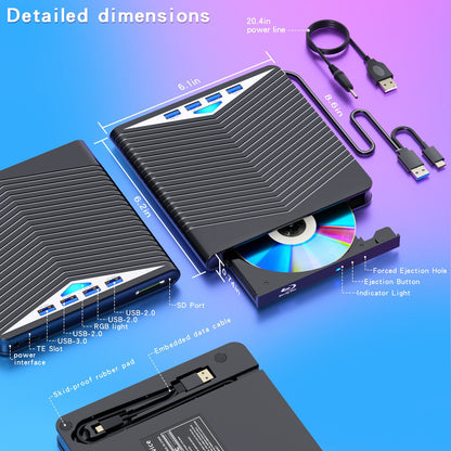 External CD DVD Drive USB 3.0 Burner Reader Writer